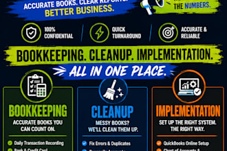 do bookkeeping cleanup implementation for quickbooks and xero