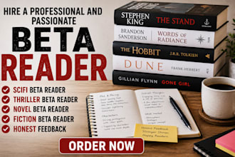 be your sci fi beta reader, romance beta reader, novel beta reader
