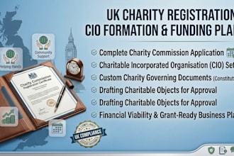 uk charity organisation, cio setup and grant funding application