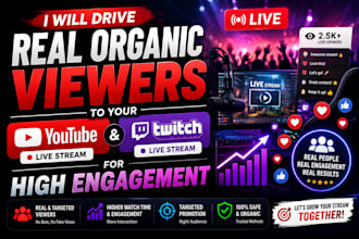 drive real organic viewers to your twitch live stream for high engagement