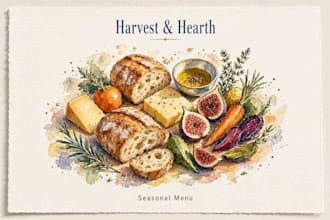 create custom watercolor food illustration for brand or menu