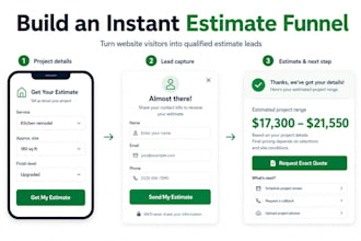 build an instant estimate and lead capture web funnel
