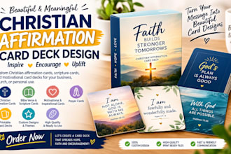 design your christian motivation affirmation card card deck for your business