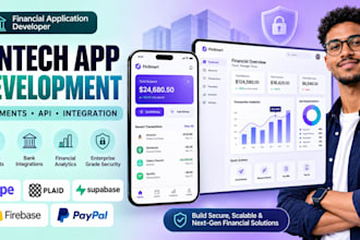 develop fintech apps with stripe, plaid, supabase and firebase integration