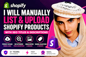 manually list and upload shopify products with SEO titles and descriptions