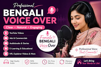 record a professional female bengali bangla voice over