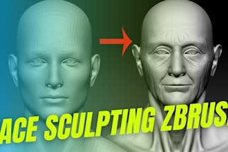 create a realistic 3d printing model, face likeness zbrush sculpt and stl