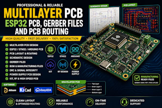 design multilayer pcb, esp32 pcb, gerber files and pcb routing