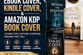 design your ebook cover, kindle cover, amazon kdp book cover