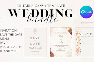 design custom editable canva wedding invitation cards