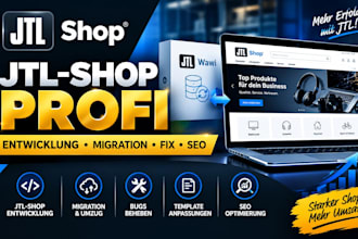 jtl shop entwickeln, migrieren, bugs beheben and jtl shop seo optimieren