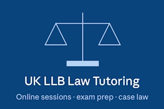 tutor you in UK llb law modules and exam prep