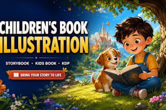 illustrate children story book, design characters and KDP kids book