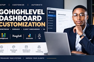 setup gohighlevel dashboard customization honeybook dubsado client onboarding va