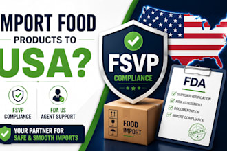 provide fsvp compliance consulting and fda US agent support for imports