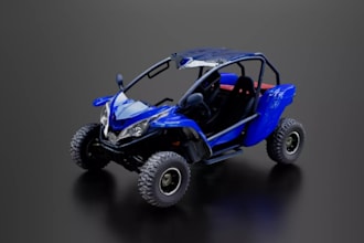 3d buggy kit car, go kart vehicle render,printable car frame 3mf,electric rc car