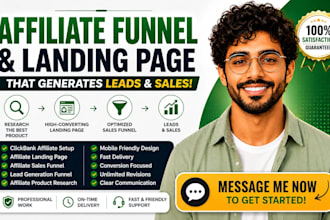 affiliate landing page, clickback landing page, affiliate lead funnel, clickbank