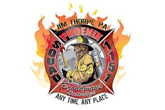 do high quality fire fighter mascot logo retro t shirt  design
