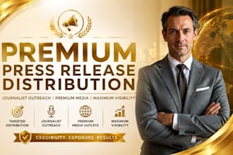 distribute press releases with journalist outreach and premium media