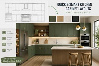 create kitchen cabinet woodworking plans, cnc cutlist, joinery shop drawings