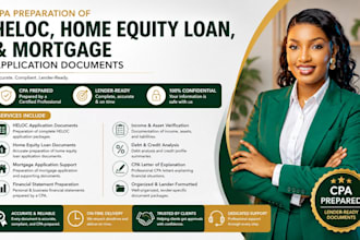 prepare heloc, home equity loan, and mortgage application documents as a CPA