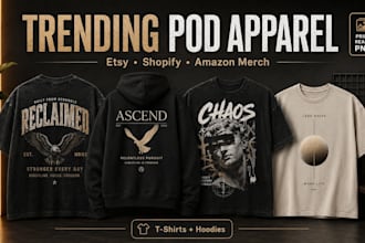 design trending aesthetic pod t shirts and hoodies for etsy shopify amazon merch