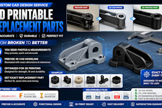 reverse engineer 3d printable replacement parts from photos, measurements