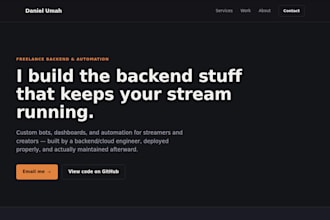 build custom discord and twitch bots, dashboards and backend automation