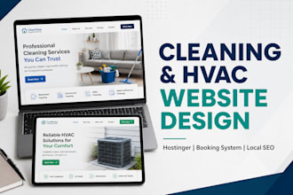 hostinger house office cleaning service business janitorial hvac website design