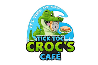 design marina cafe serving breakfast and lunch logo