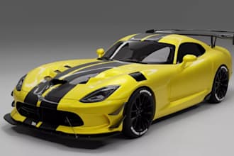 fix 3d acr sport car for simulation,wheel design,automotive car,widebody kit,glb