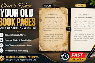 clean and restore your old book pages for a professional finish