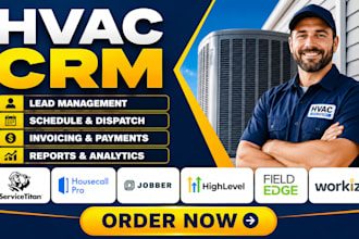 setup hvac servicetitan housecall pro jobber gohighlevel fieldege workiz CRM
