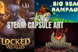 create steam capsule art, game key art and indie game artwork