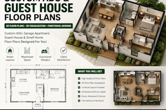 design custom adu, garage apartment, and guest house floor plans