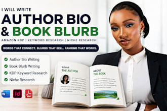 write author bio and book blurb do amazon kdp keyword research, niche research