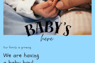 design a beautiful custom baby announcement