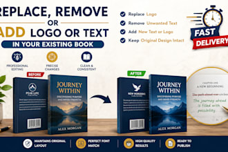 replace remove or add logo or text in your existing book