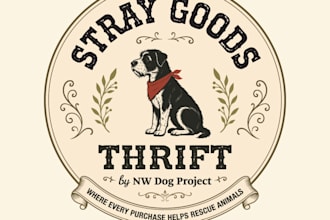 draw custom wonderful dog logo design