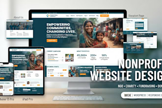 charity, 501c3, ngo, nonprofit, donation website on wix wordpress