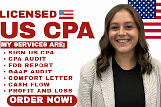 prepare US CPA letter audit fdd financial statements notary letter