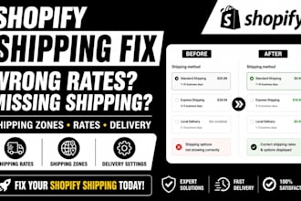 fix shopify shipping rates, delivery settings and shipping zones