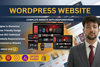 convert figma to elementor and build a wordpress e commerce website