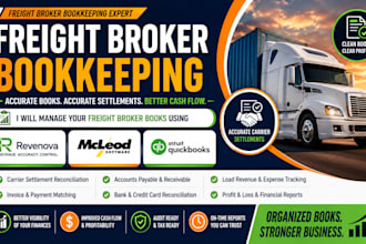 manage freight broker bookkeeping using revenova, mcleod software and quickbooks
