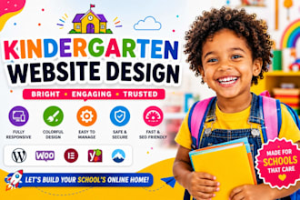 design kindergarten website preschool website childcare website school website