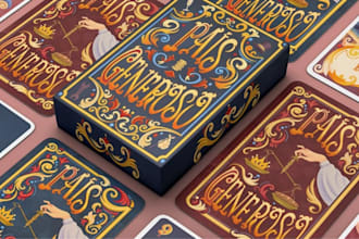 design unique playing card deck poker cards board game tuck box custom card art