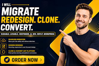 migrate redesign clone convert durable lovable hostinger ai wix replit wordpress