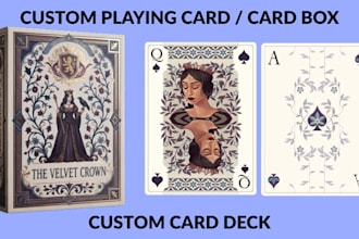 design custom playing card game 52 card deck poker tarot card blackjack card box
