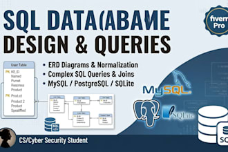 design sql databases, write complex queries, and manage erd diagrams