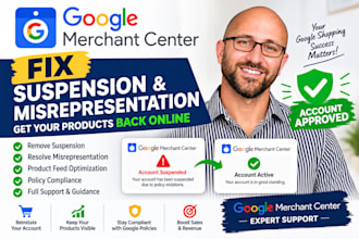 fix google merchant centre suspension and merchant centre misrepresentation